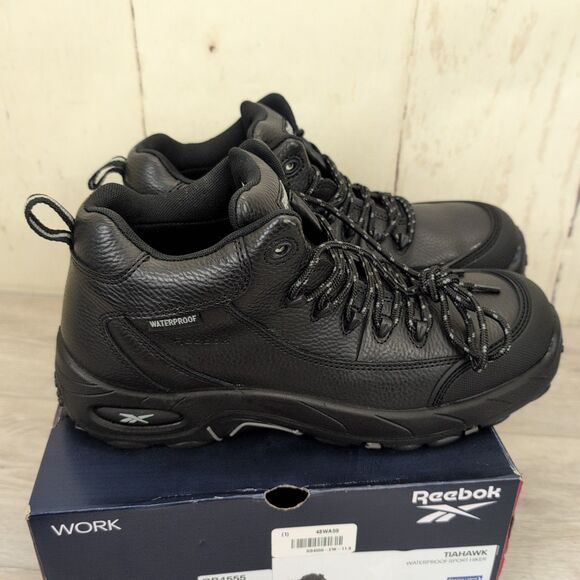 REEBOK TIAHAWK MEN\'S WATERPROOF SPORT WORK BLACK BOOTS RB4555 Size 11 EW New main image 7
